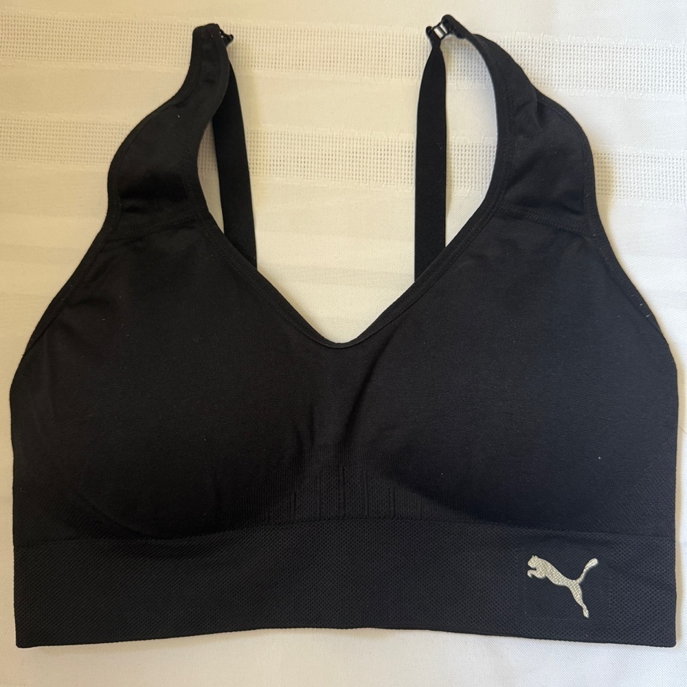 Puma Black Sports Bra | Seamless Comfort | Size Medium | Two Bras Available
